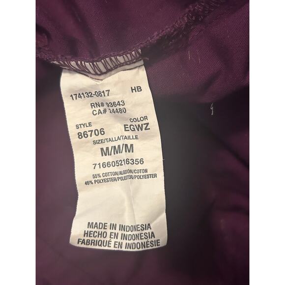 GUC Lot of 2 Dickies/Cherokee Luxe Women's Scrub Tops Black/Maroon Size Medium - Picture 5 of 7